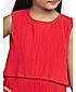 GIRLS SOLID A-LINE ACCORDIAN PLEATED DRESS