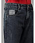 Boys Cotton Denim Washed Music N Back Pocket Gutiar Printed Bottom Hem Folded Slim Fit Jean