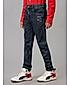 Boys Cotton Denim Washed Music N Back Pocket Gutiar Printed Bottom Hem Folded Slim Fit Jean