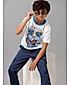 Boys Cotton  Printed N Sequins Embroidery Round Neck Finish Half Sleeves T shirt