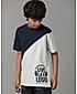 Boys Cotton Musical Print Contrast Cut N Sew Round Neck Half Sleeve T shirt