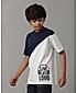 Boys Cotton Musical Print Contrast Cut N Sew Round Neck Half Sleeve T shirt