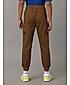 COTTON TWILL CARGO POCKETS BOTTOM ZIPPER N RIB JOGGERS