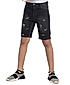 BOYS SLIM FIT PRINTED DISTRESSED WASH DENIM SHORTS