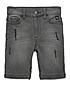 BOYS SLIM FIT DAMAGED WASH STREACHABLE DENIM SHORTS