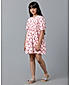 PRINTED SLUB REGULAR DRESS WITH SMOKING AT TOP