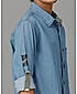 Cotton Denim Wash Contrast Inside Neck Band N Patch Pocket  Sleeve Print Roll Up Sleeve Shirt