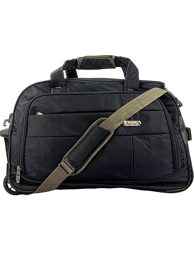 Raman Duffy Trolley 68L 22inch Navy Blue Duffle Trolley Bag