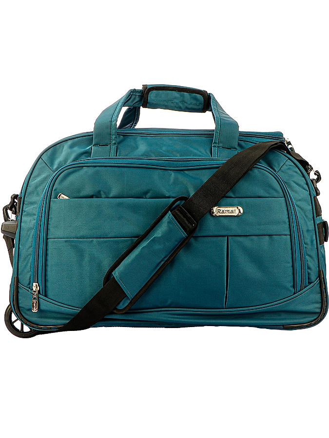 Raman Duffy Trolley 68L 22inch Sea Green Duffle Trolley Bag