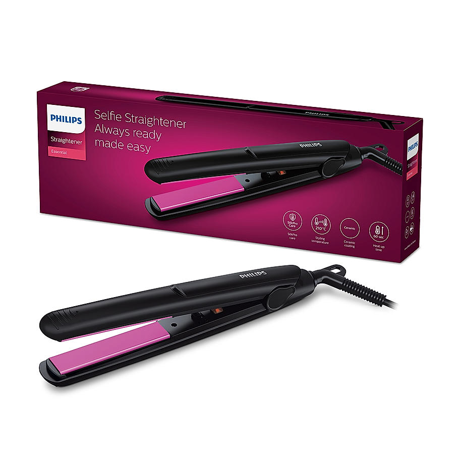 Selfie Hair Straightener- I Minimized Heat Damage with SilkPro Care I Ceramic Coated Plates I HP8302/06