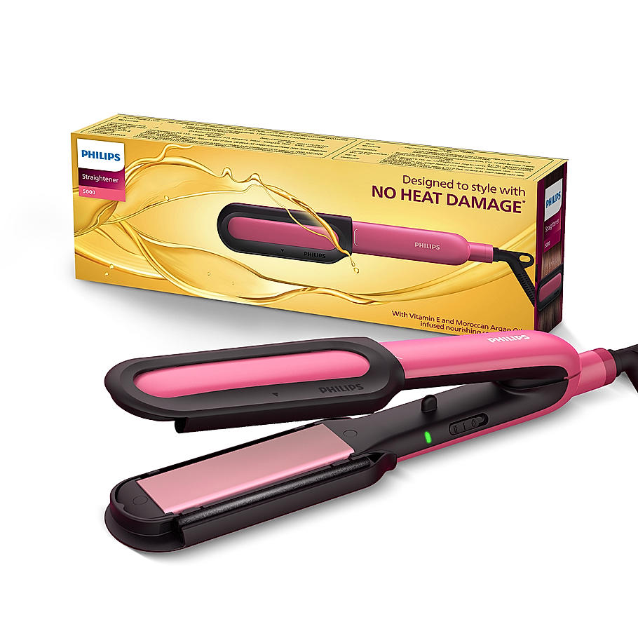 NourishCare- India’s First Hair Straightener designed for No Heat Damage I Uniquely designed NourishCare & SilkProtectCare for Styling with heat protection | BHS522/00