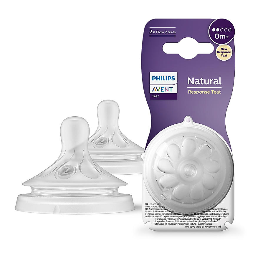 Avent- Natural Response Teat for Newborn Babies | Flow 2 | Pack of 2 | SCY962/02