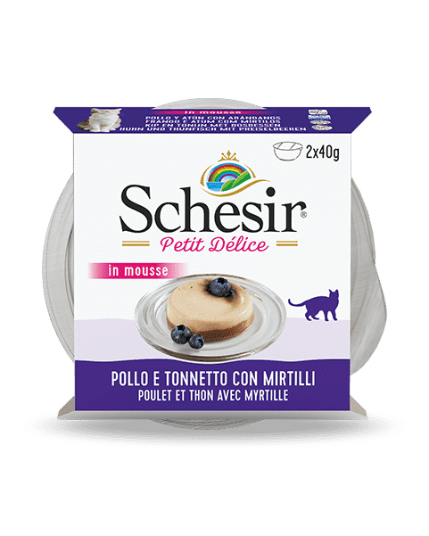 Schesir Petit Delic in Mousse Chicken & Tuna With Blueberry