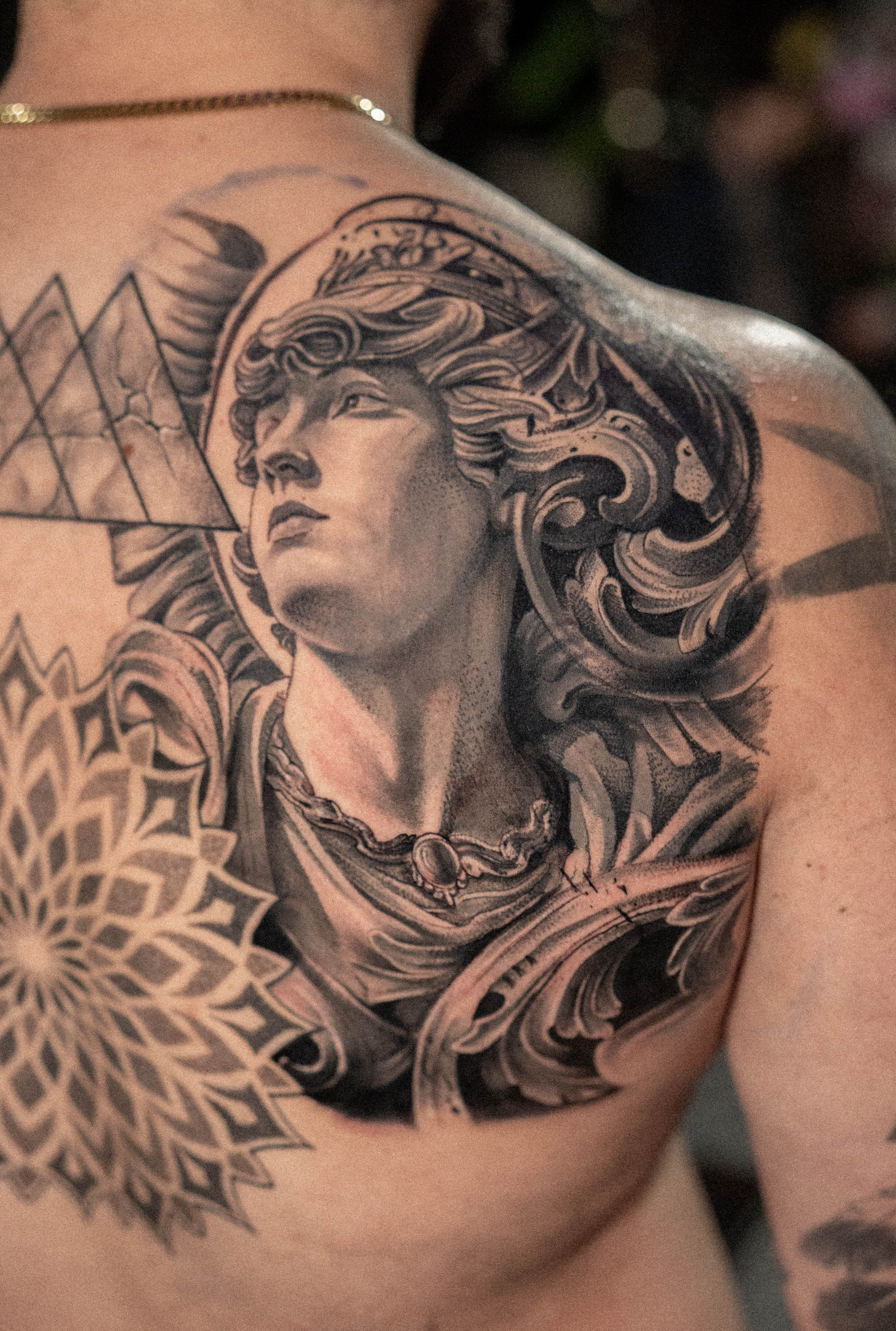 Tattoo design with skull