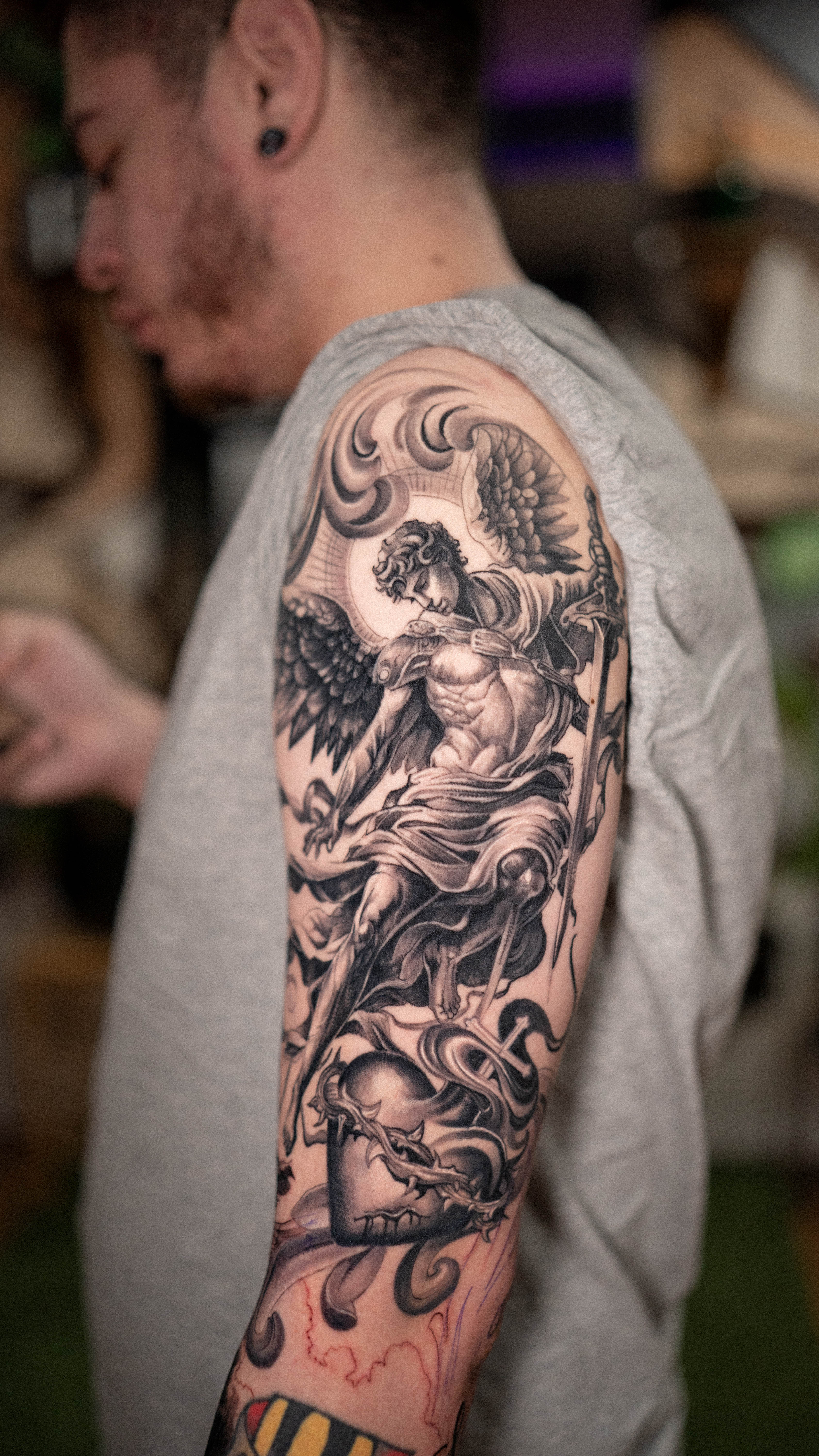 Tattoo design with geometric shapes