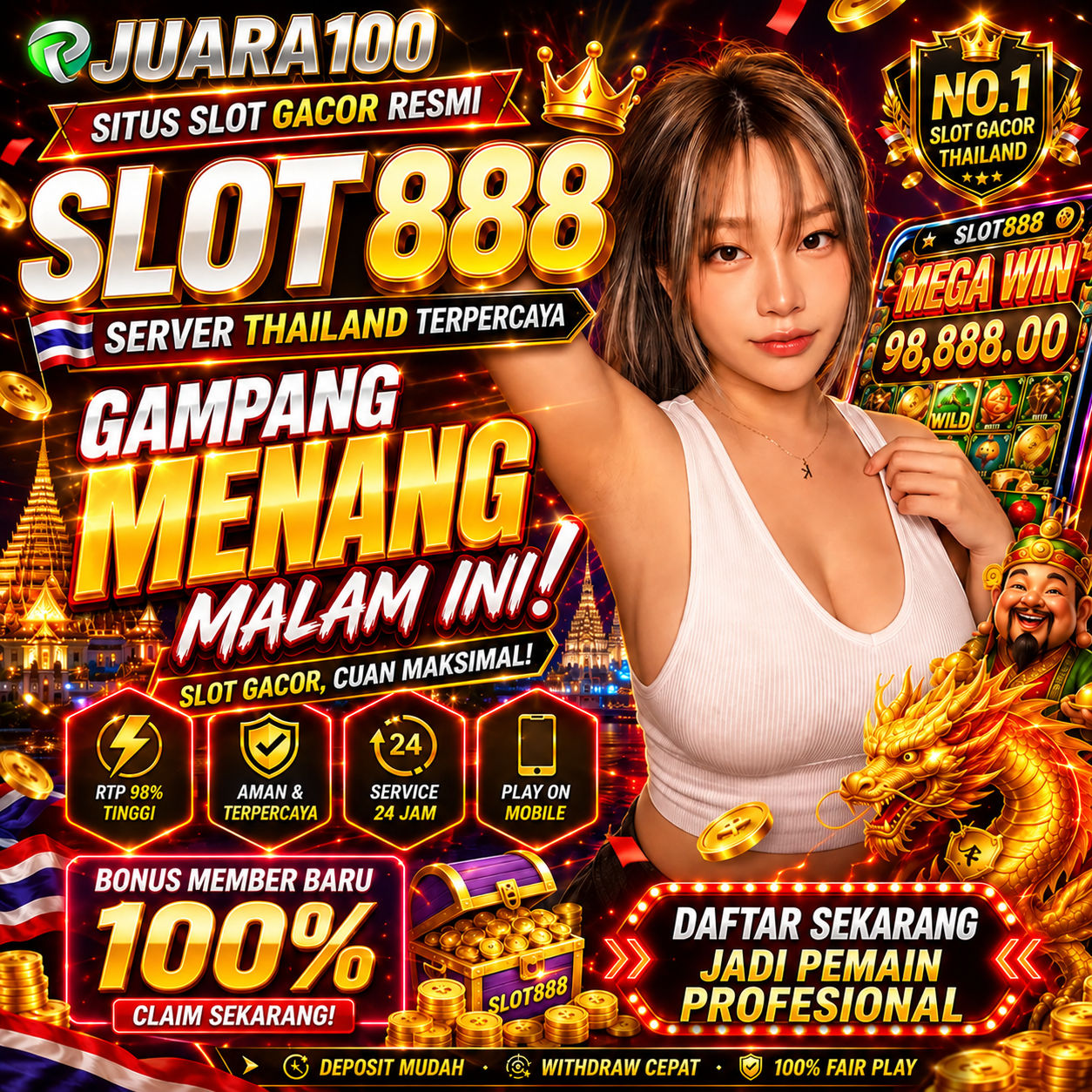 Sertifikat, penghargaan, tanda, atau dokumen yang dipajang di SLOTCC Layanan Premium di Portal Game Online Pilihan Beragam