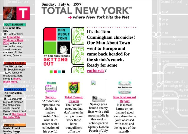 A screenshot of the TotalNY.com homepage