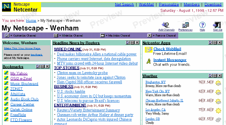 My.Netscape in 1997