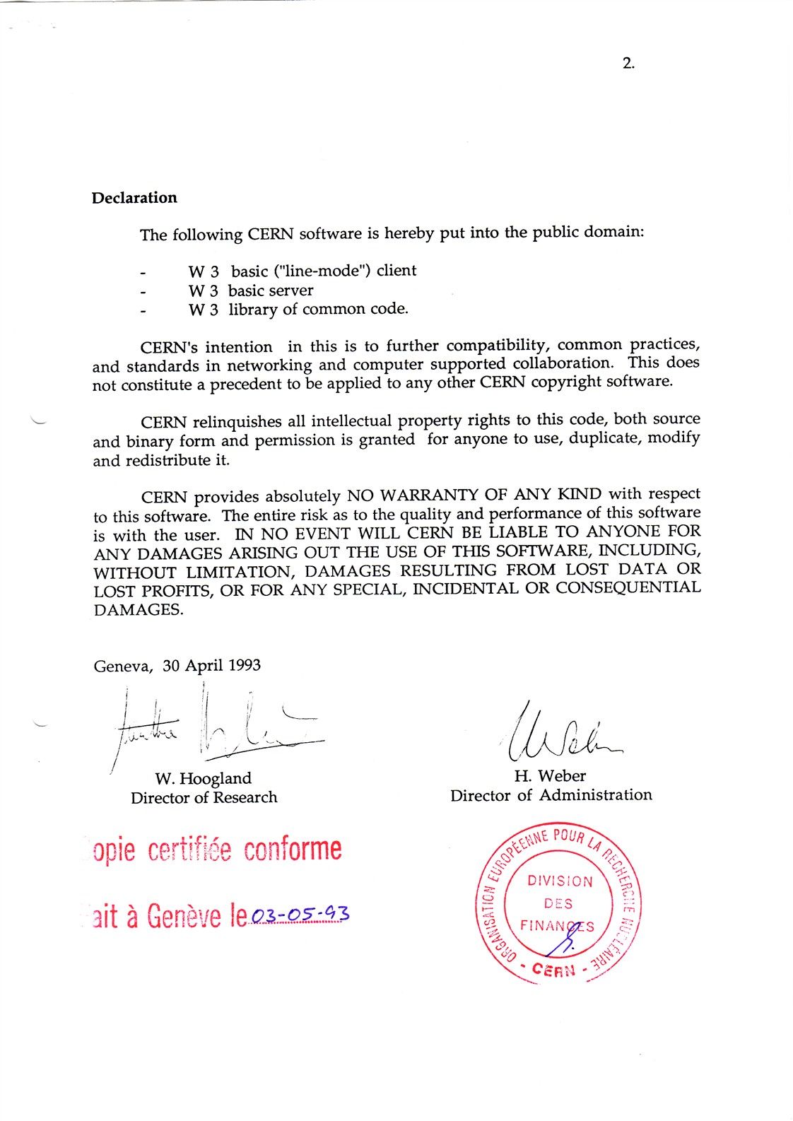 The memo that released the web to the public domain