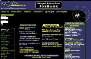 Screenshot of Webgrrrls website in the 90's