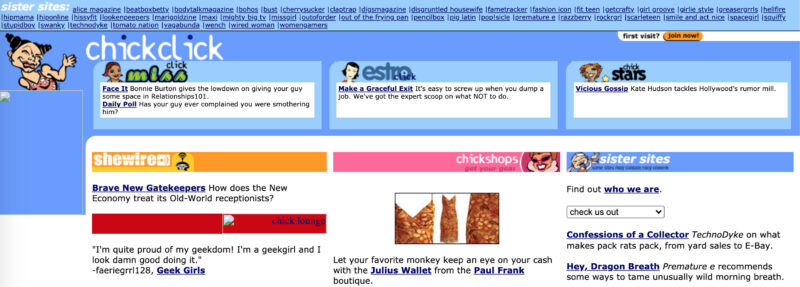 An early version of chickclick.com from around 1999