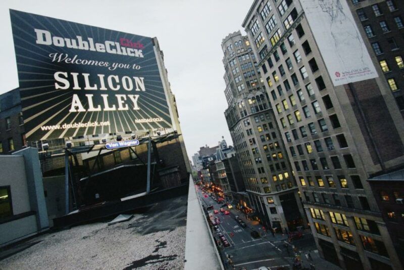 DoubleClick's ad could be seen near the Flatiron building.