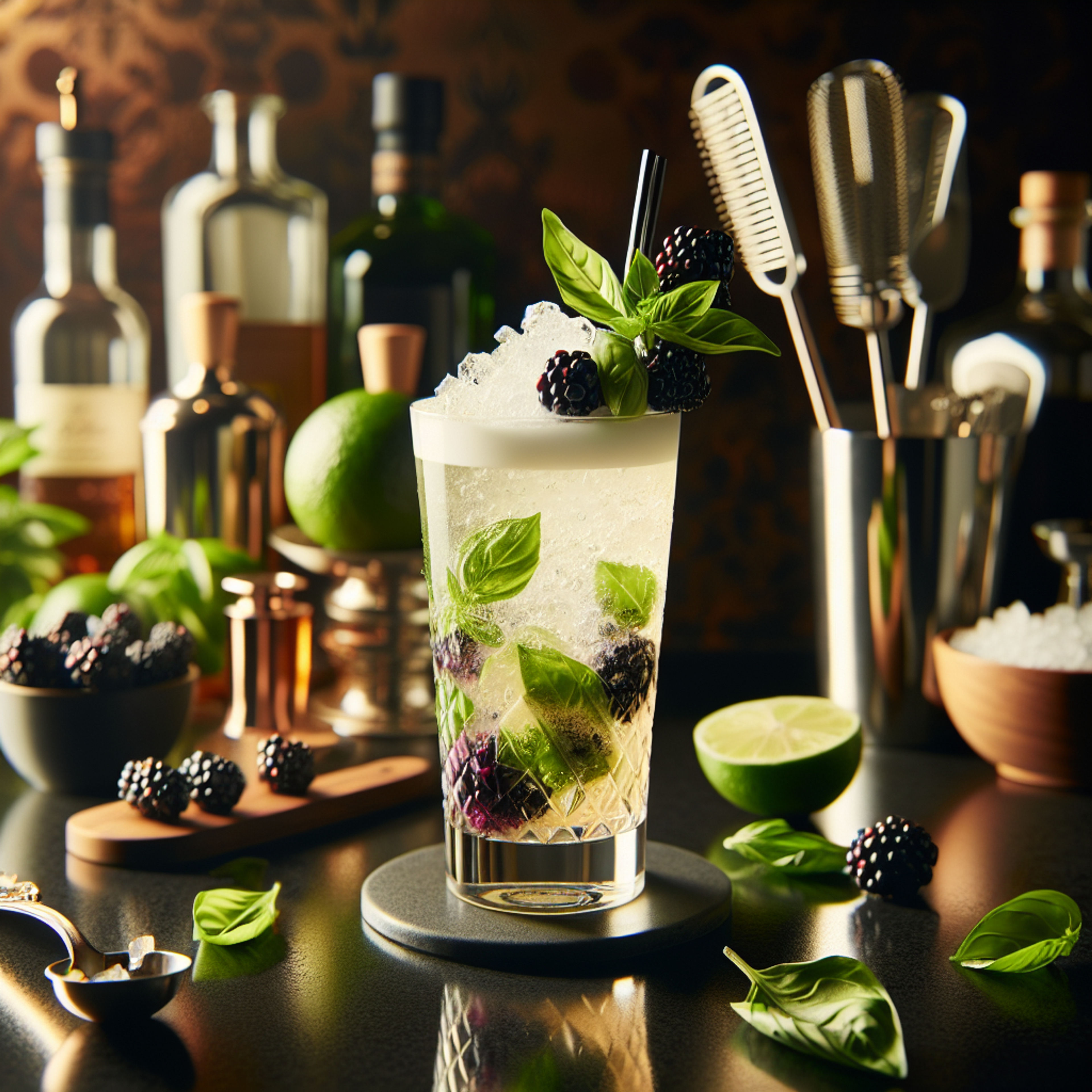 Blackberry Basil Mojito