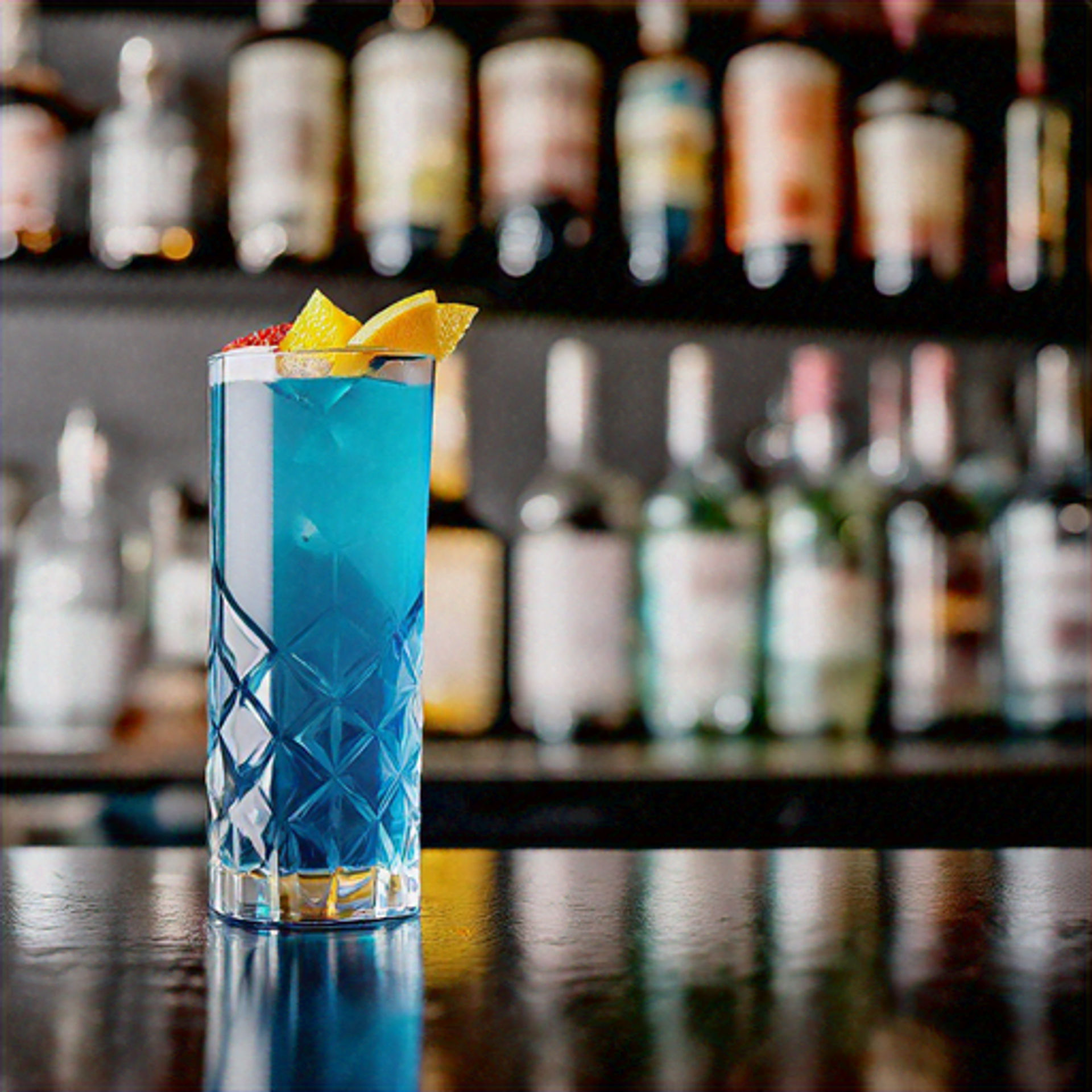 Blue Sapphire Elixir, Luxurious Blue Sapphire Elixir cocktail with ...