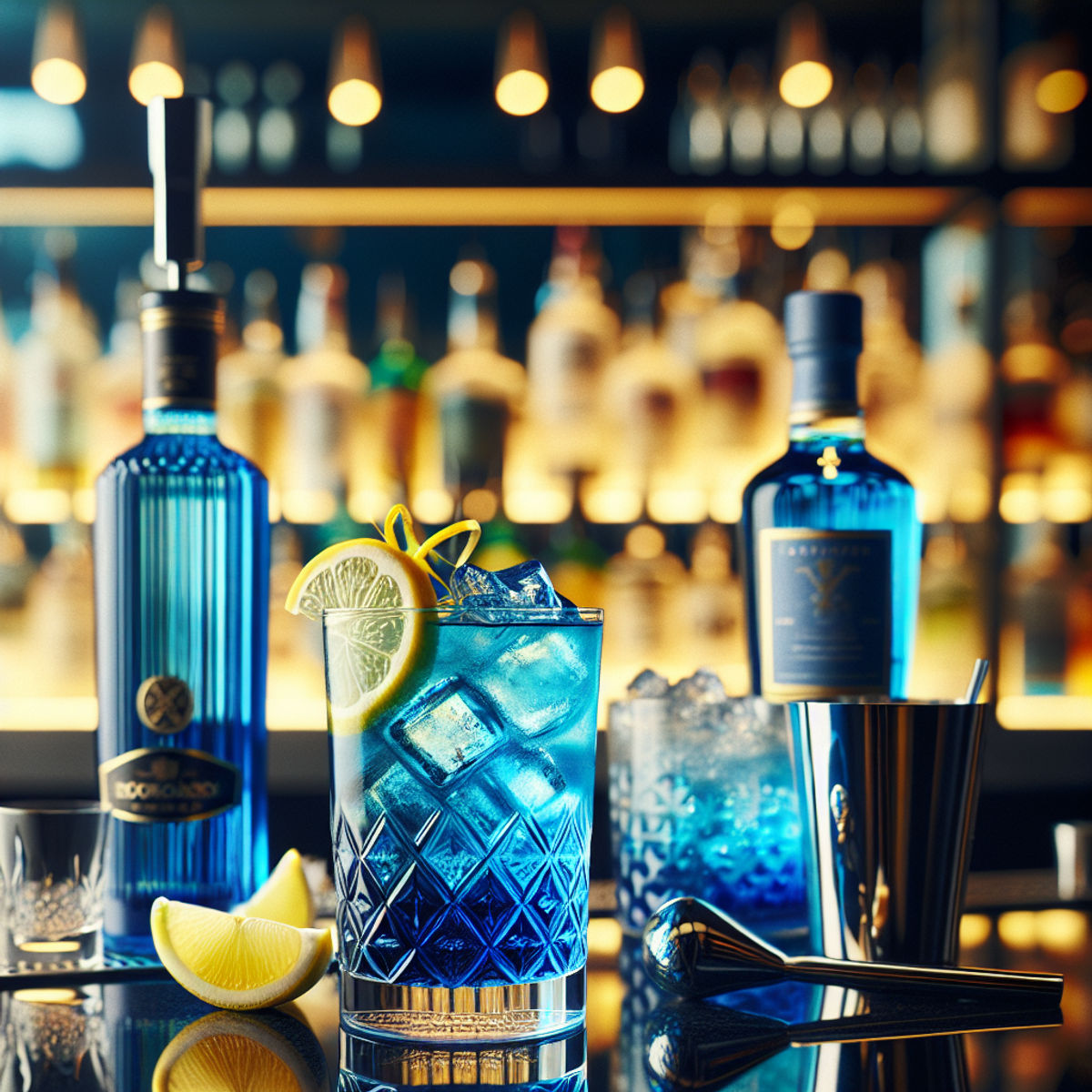 Blue Tilted Tonic, Vibrant cocktail inspired by Fortnite, with blue ... Blue Tilted Tonic, Vibrant cocktail inspired by Fortnite, with blue ...
