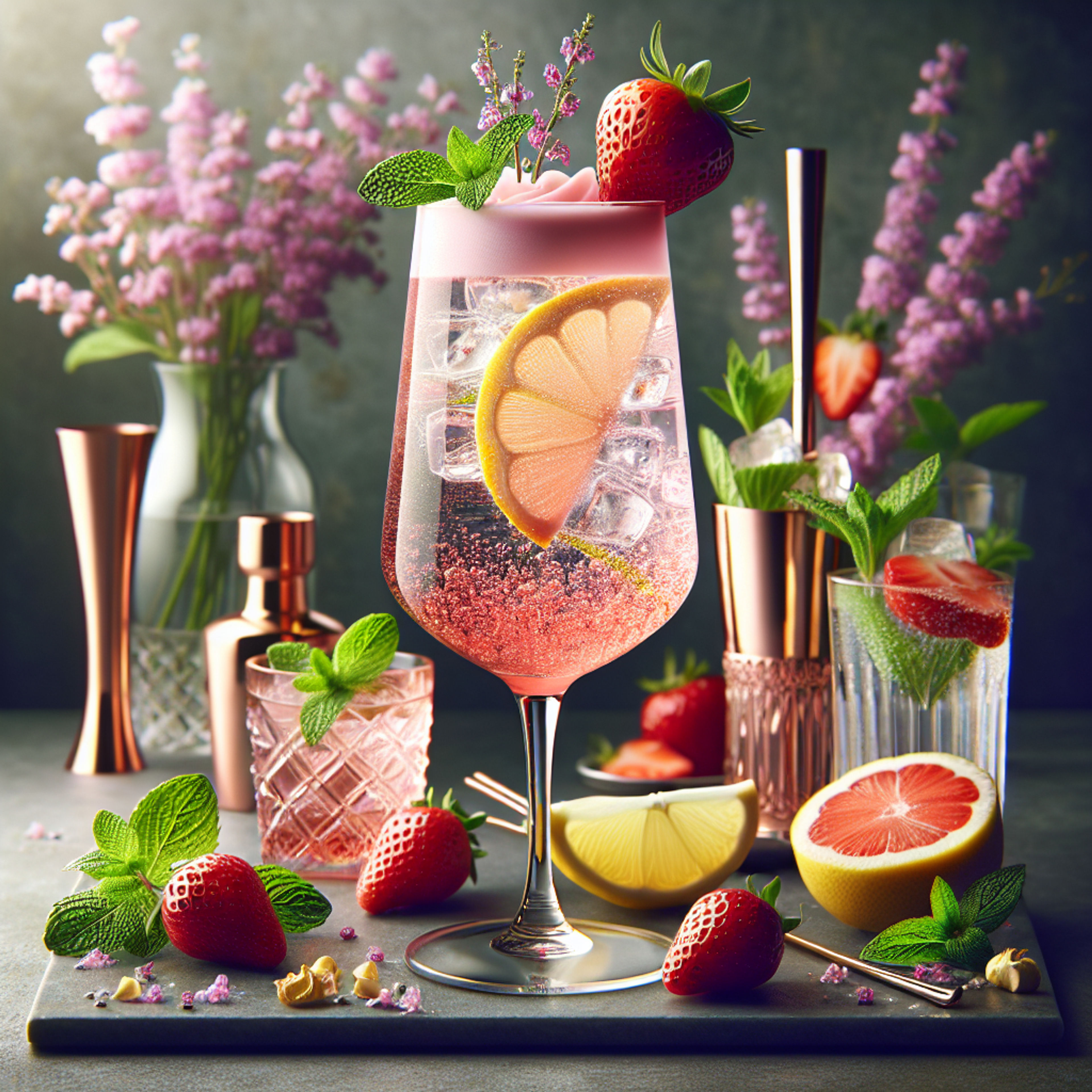 Elderflower Blush Gin Fizz