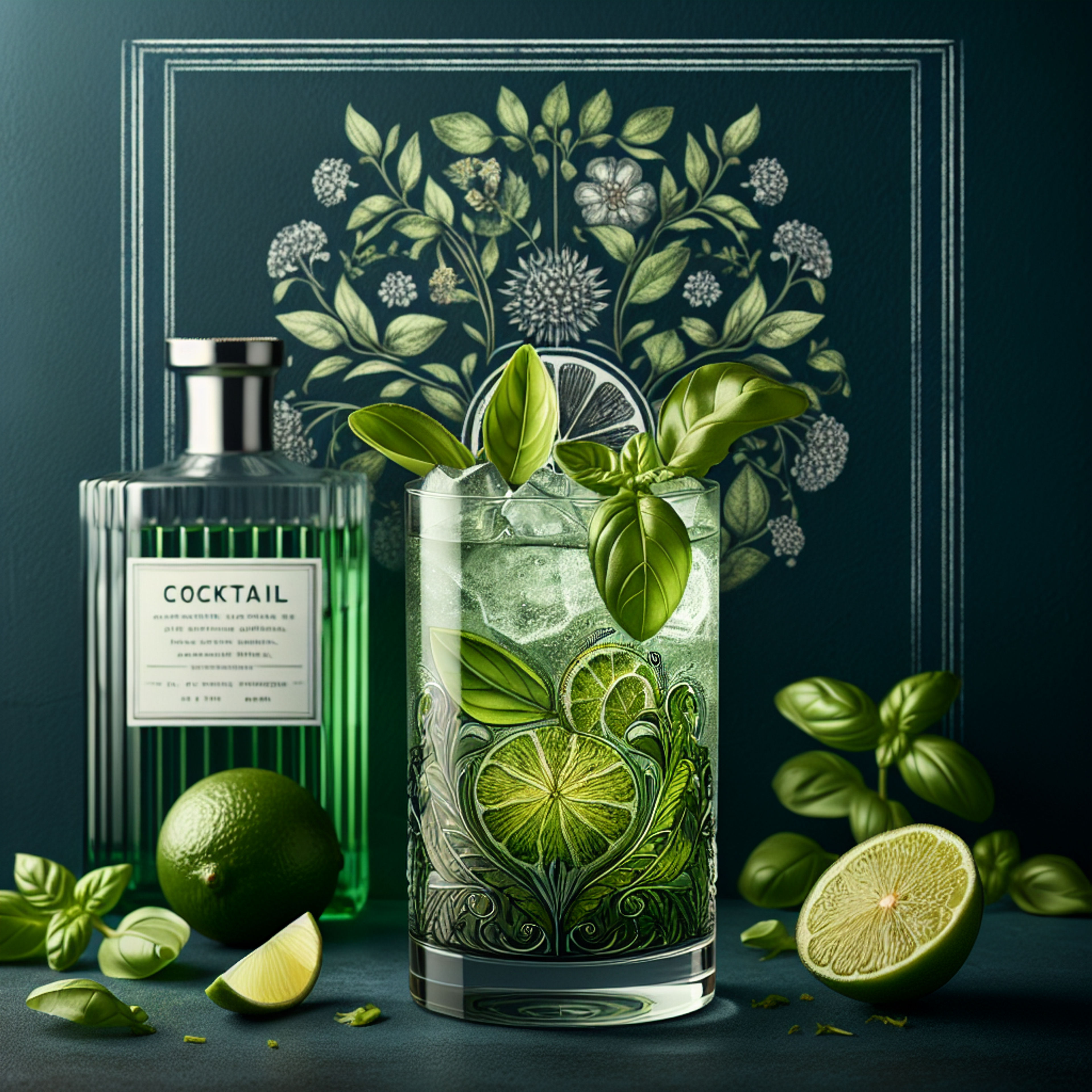 Midnight Botanica, Luxurious cocktail with botanical gin, herbal and floral  notes