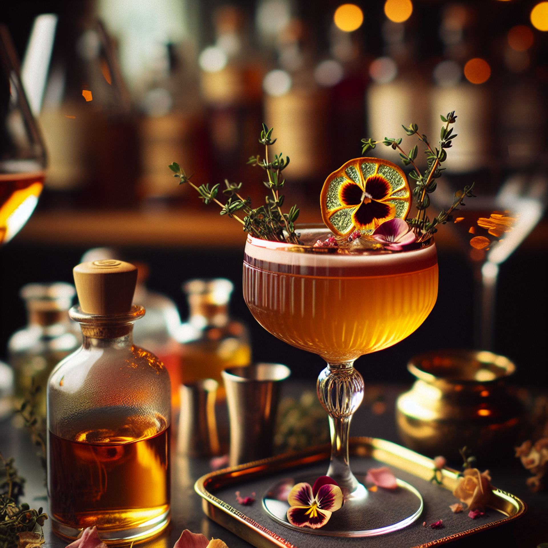 Basque Cocktail Lamia's Whisper, Ethereal Basque cocktail with earthy notes and ...