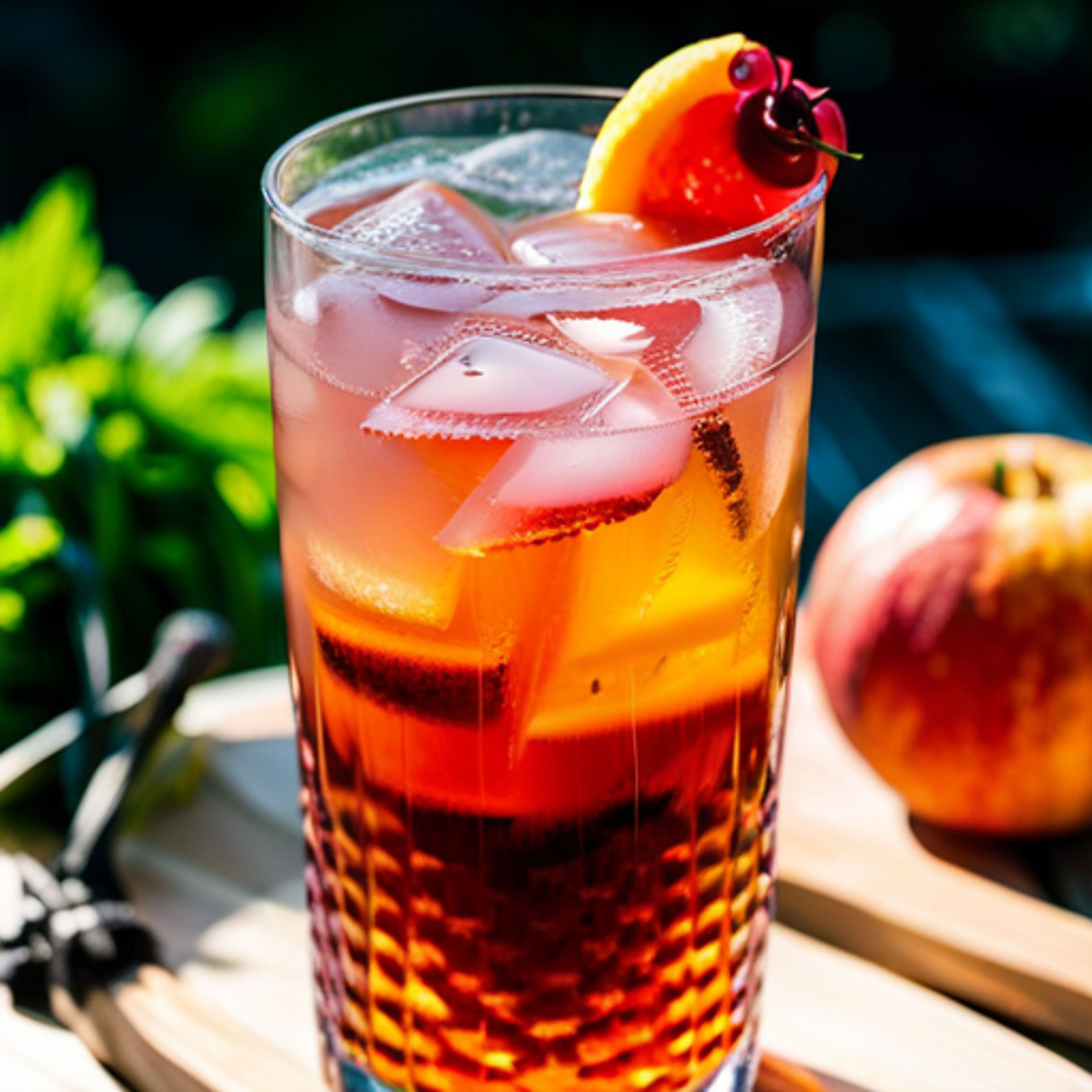 Spicy Orchard Siren, Complex, fruity, spicy cocktail with homemade