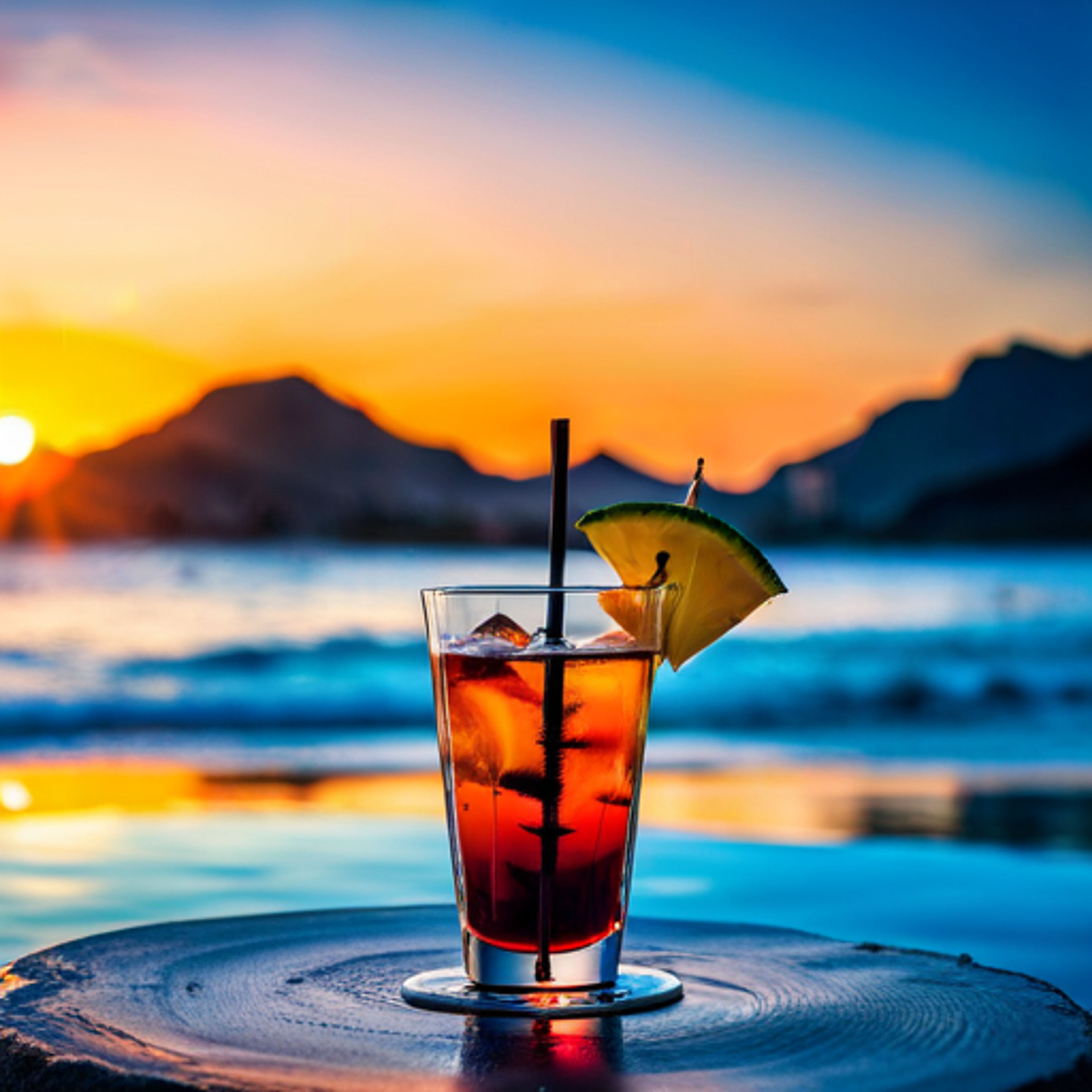 Sunset Spritz, Bittersweet Aperol cocktail with seltzer, grenadine, lime