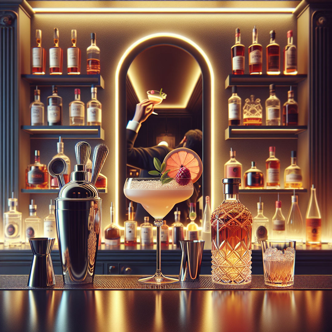 Sunset Whisper, Luxurious bacon fatwashed bourbon cocktail with smoky