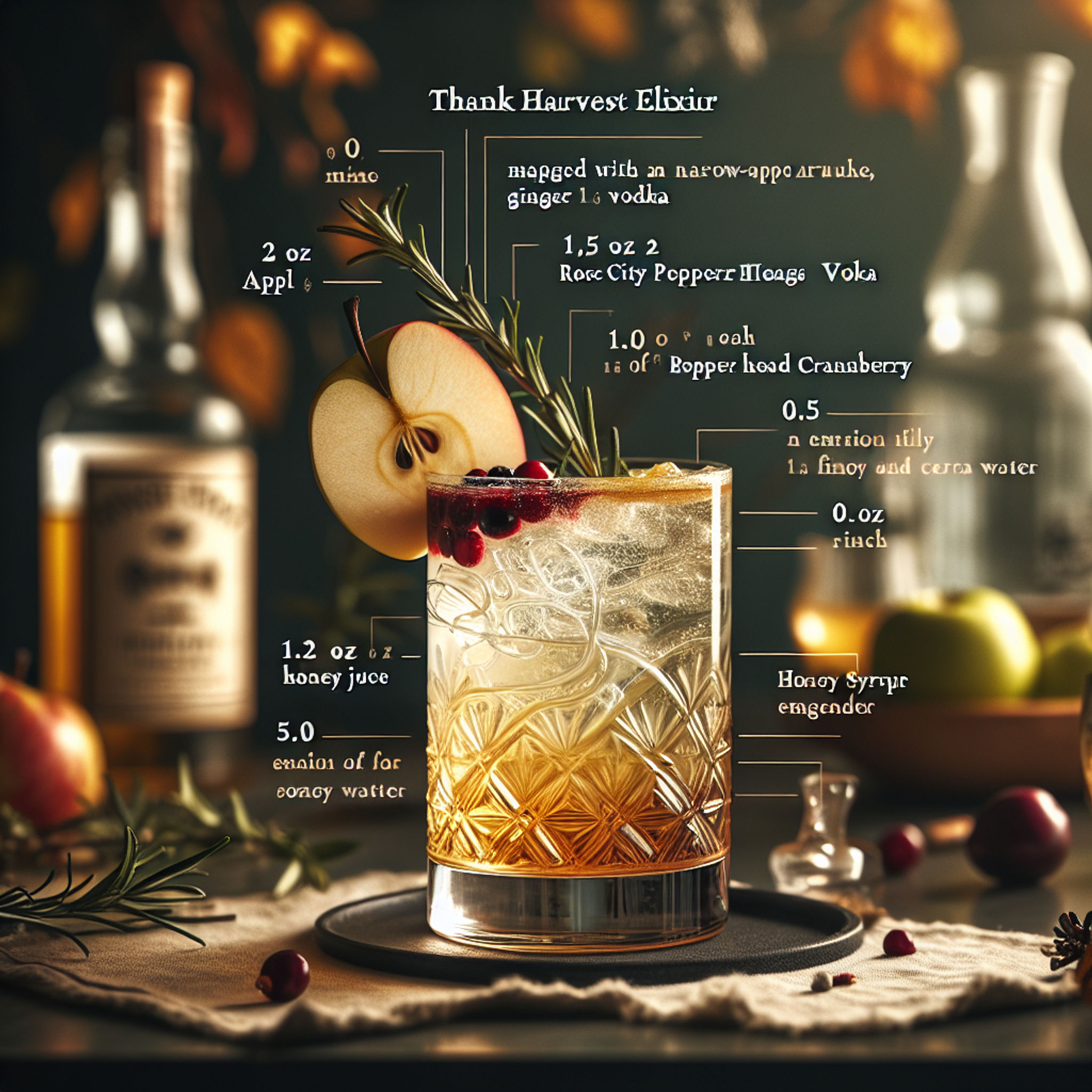 Thankful Harvest Elixir, Thanksgiving-inspired cocktail with apple pear ...