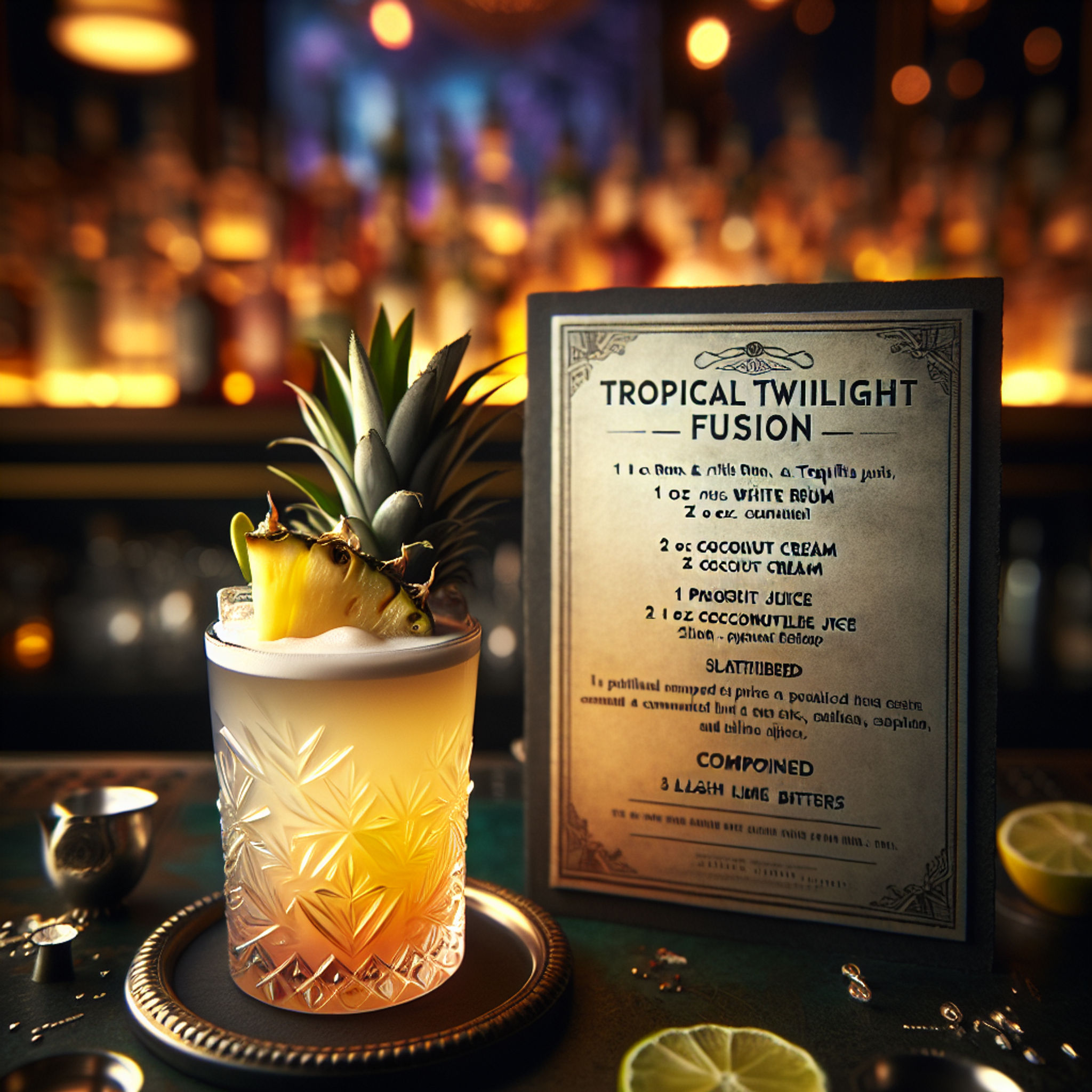 Tropical Twilight Fusion, Innovative cocktail with rum, tequila, citrus ...