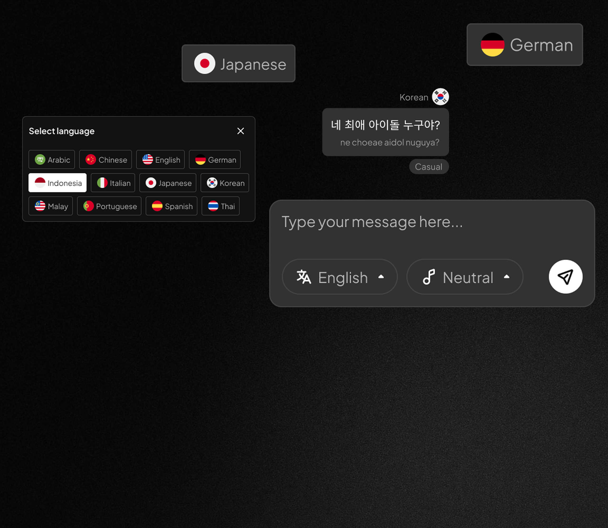 Maleo AI Translator background