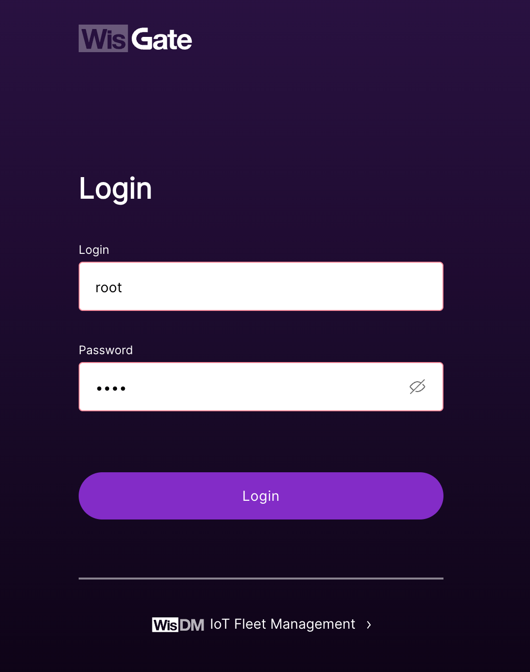 WisGate login screen