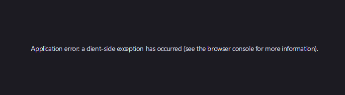 Error message from Vercel