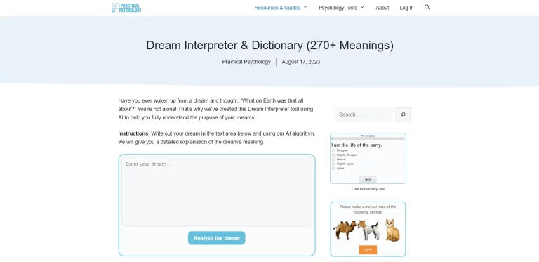 Feature image of Dream Interpreter & Dictionary | ToolJunction