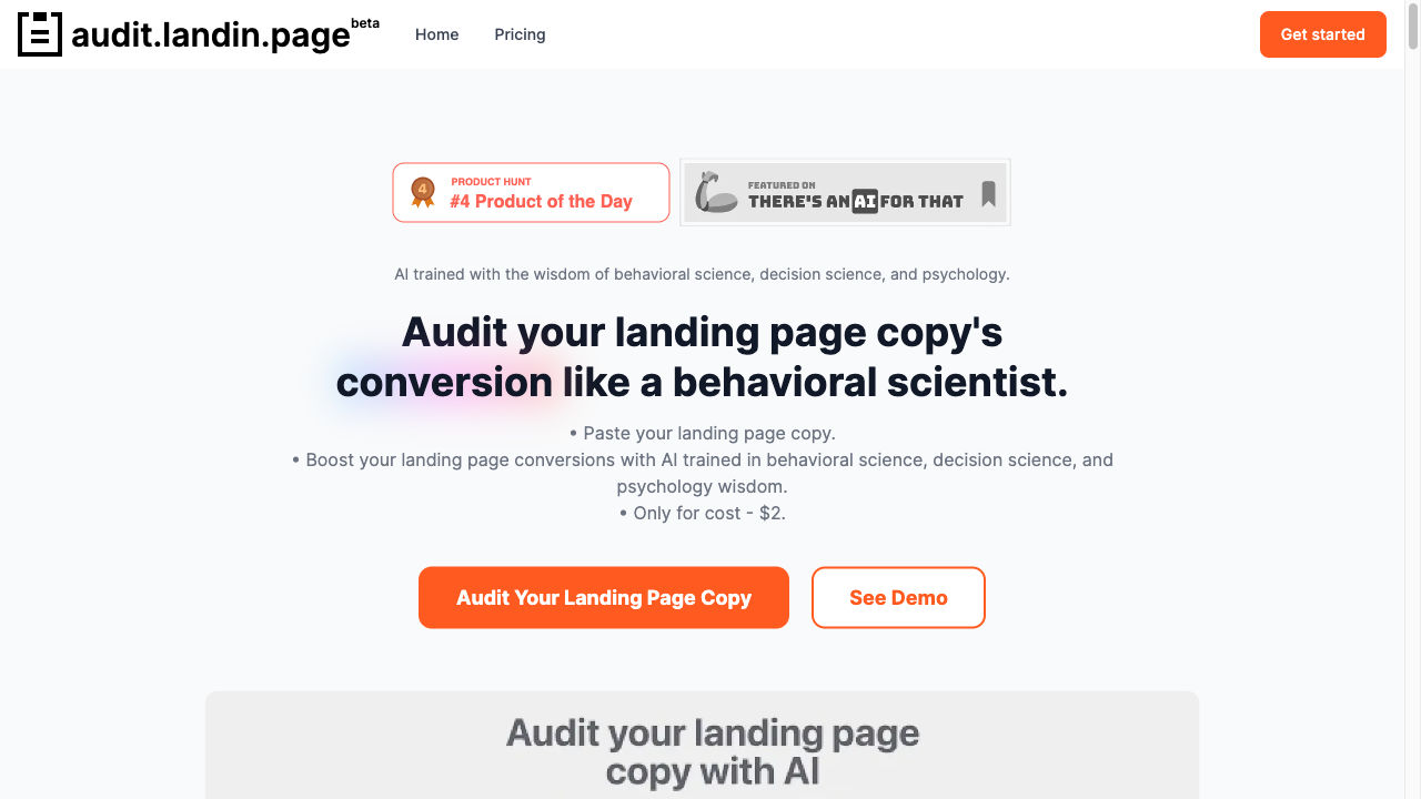 Landing Page Copy Audit