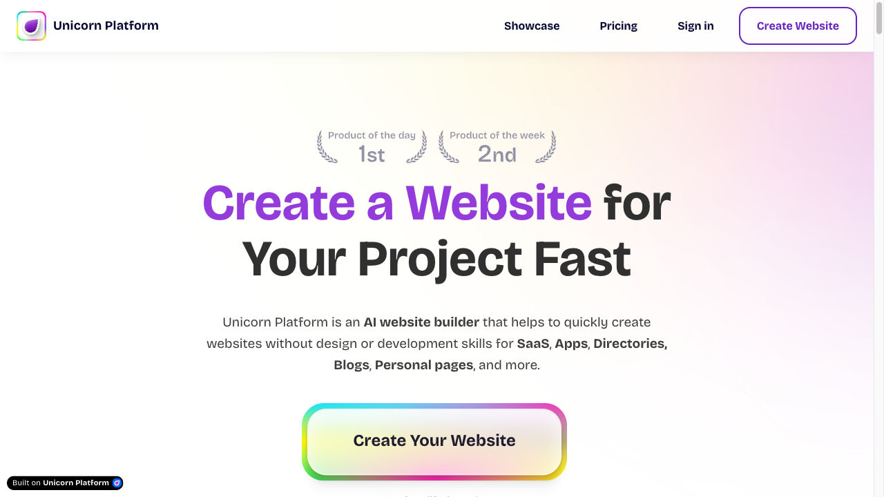 Feature image of Unicorn Platform | ToolJunction