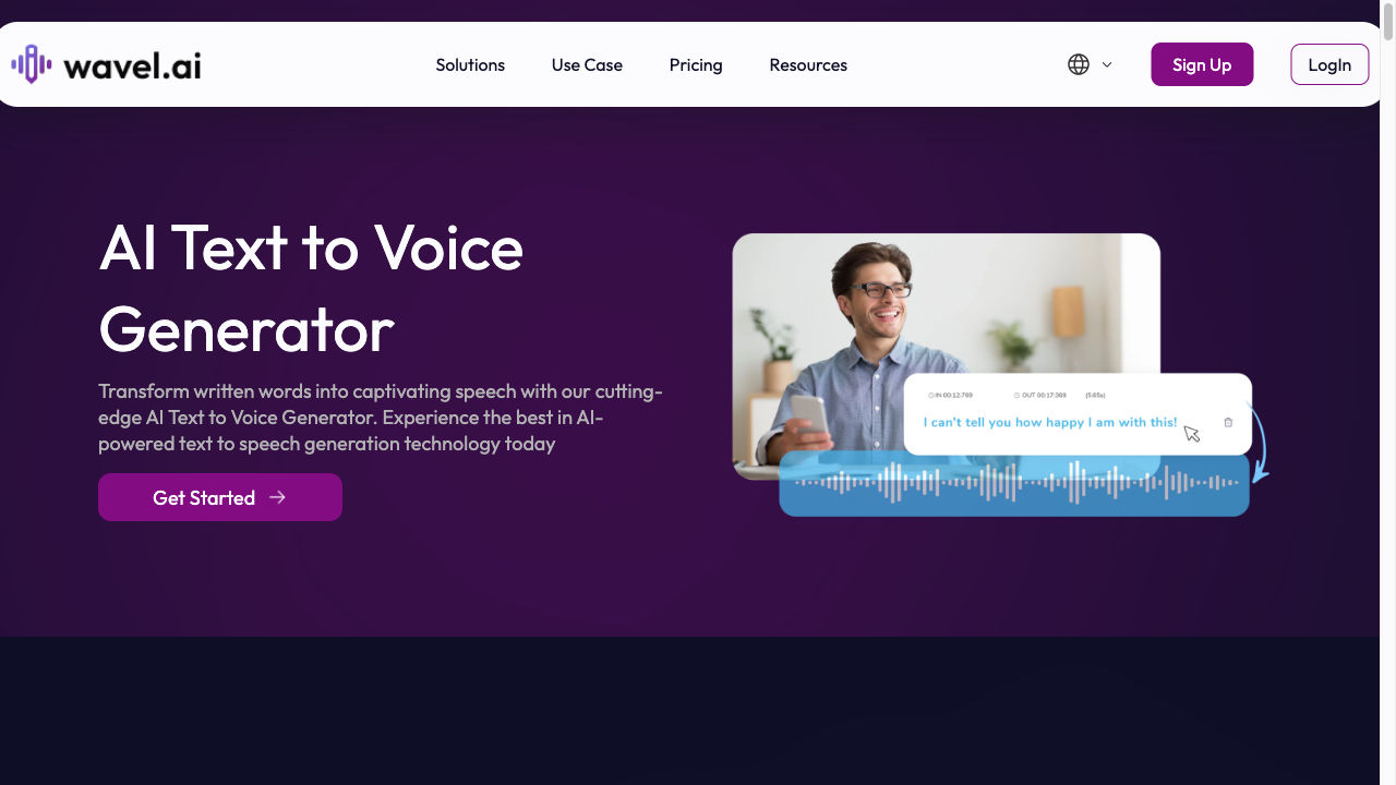 Feature image of Wavel AI Text-to-Voice Generator | ToolJunction