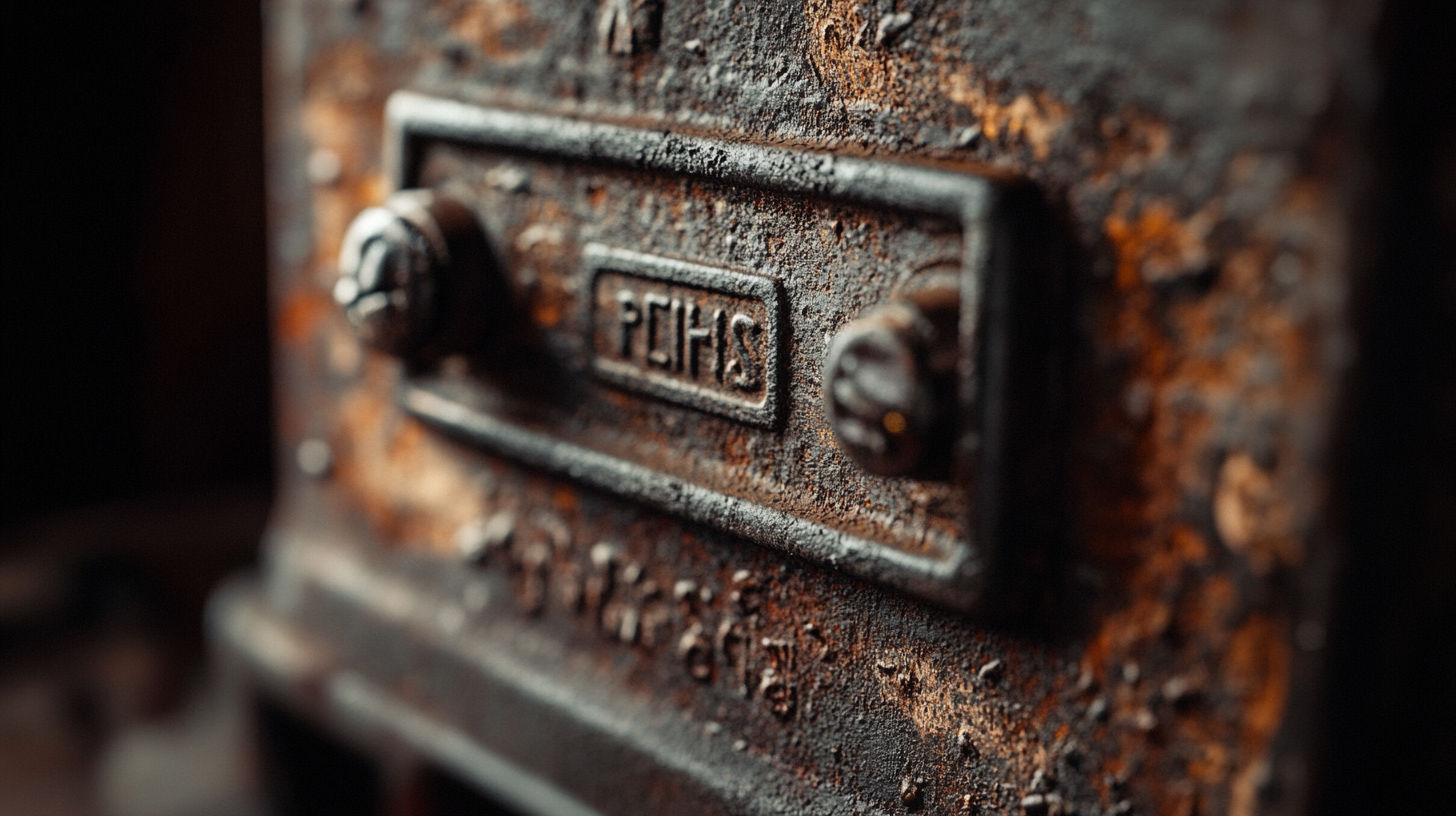 Vintage cast iron wood burning stove with ornate detailing