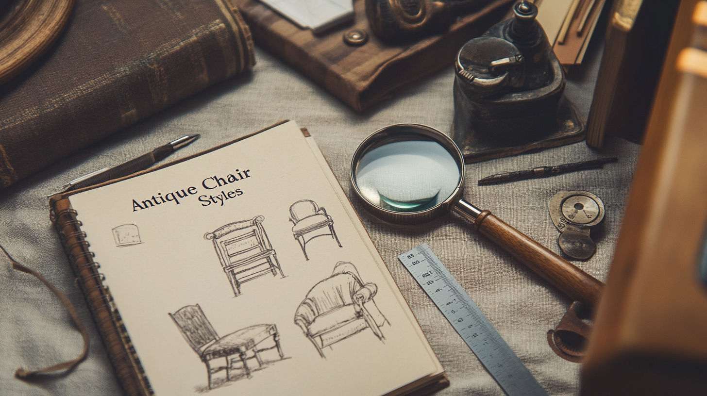 Close-up of hand-cut dovetail joints and other construction details on antique chair