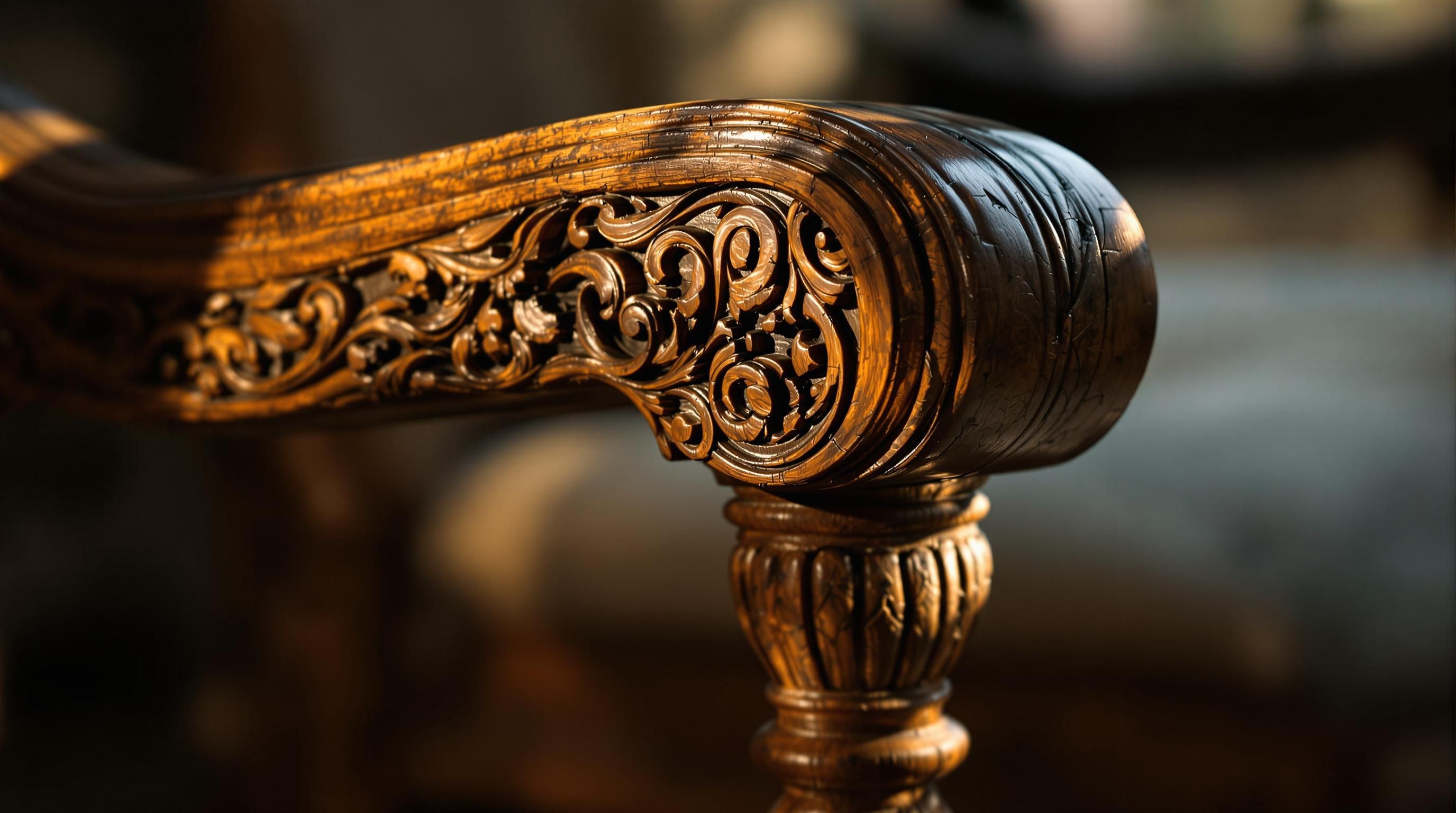 Ornate Victorian antique chair with detailed woodwork and upholstery
