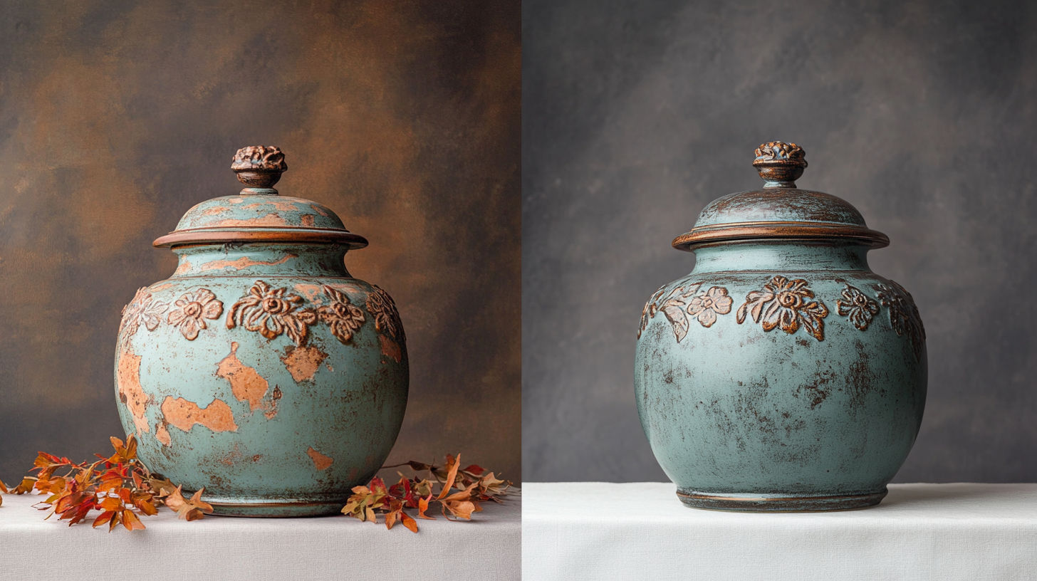 Antique cookie jar showing details that impact valuation