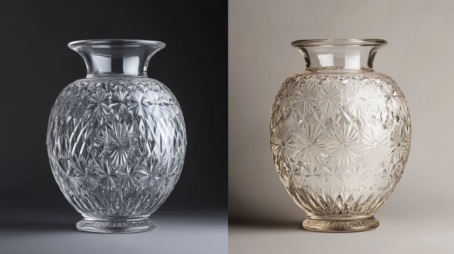 Antique cut glass compote with star and hobstar pattern elements
