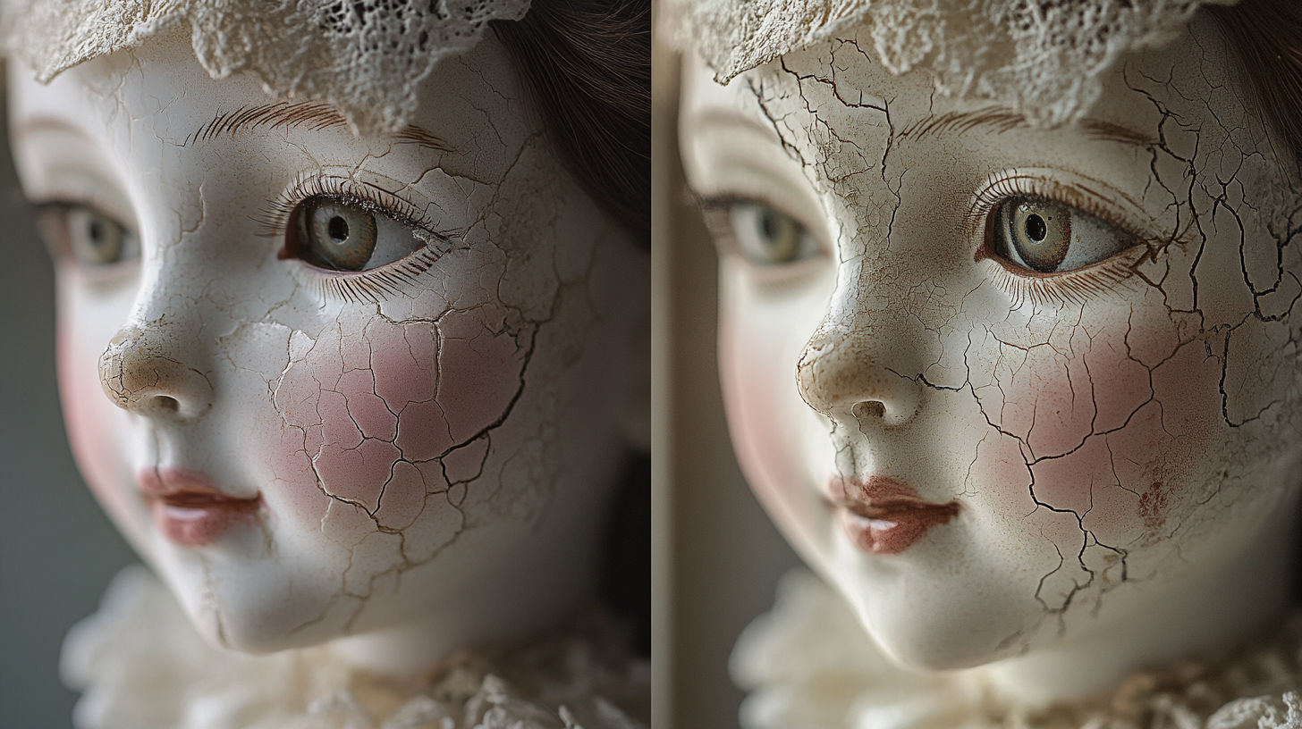 Antique French fashion doll in original costume with detailed accessories